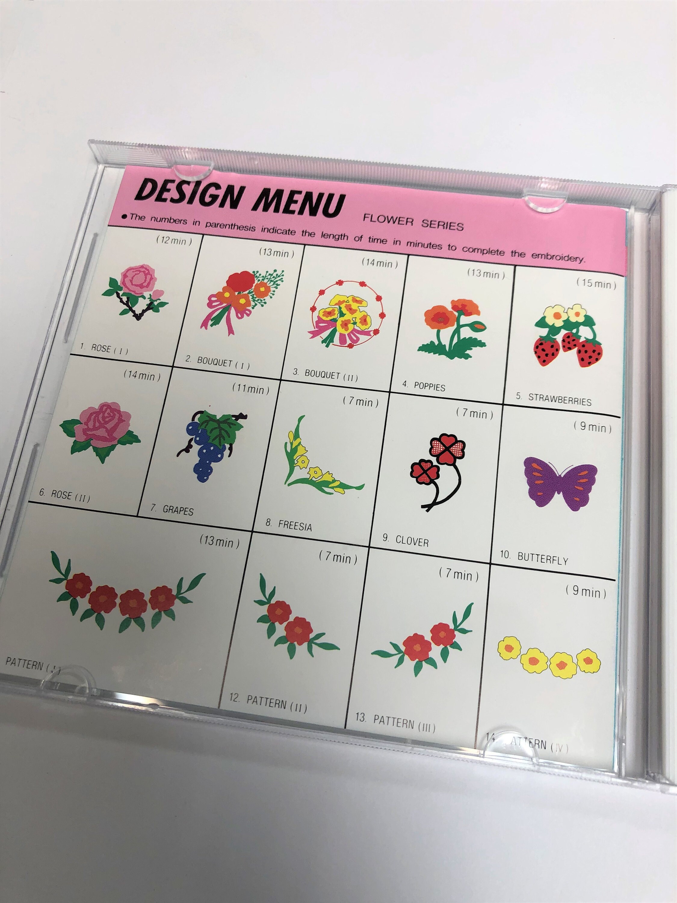 Janome Embroidery / Memory Card 3/ Flower Series / Vintage Etsy