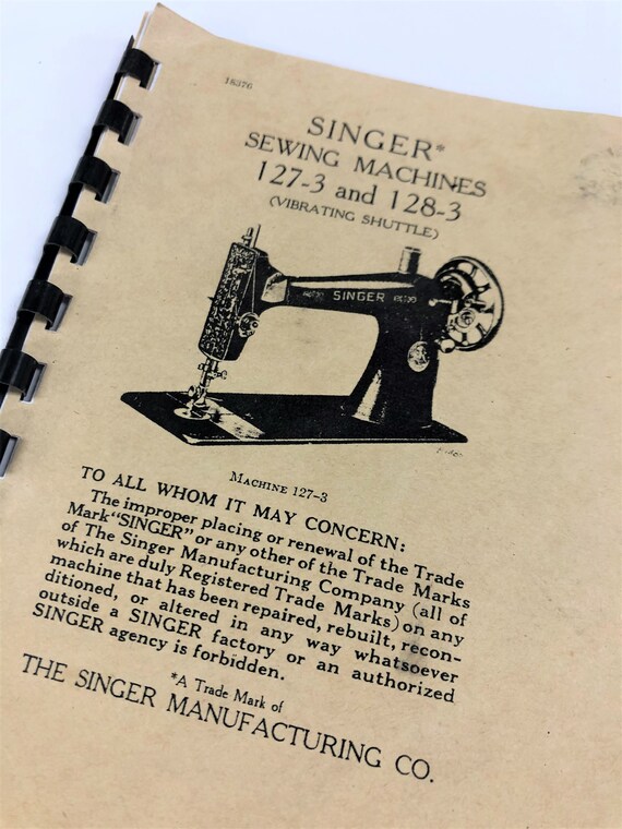 Instruction book Singer 127-3 and 128-3 