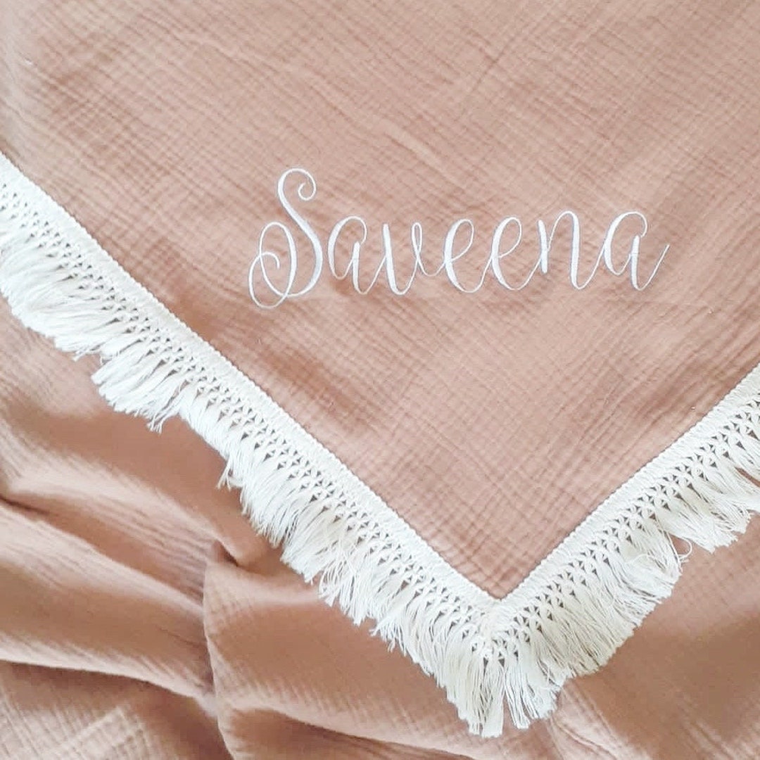 Personalized Boho Baby Swaddle Pure Cotton Muslin Baby Blanket Boho