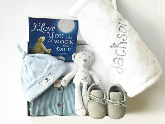 * Great Baby Gift * Personalised Teddy & Blanket Gift Set in Presenation Box 