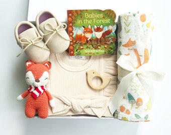 Forest Friends Baby Shower Gift Box | Baby Girl Gift | Woodland Baby Gift Set | Baby Fox Theme