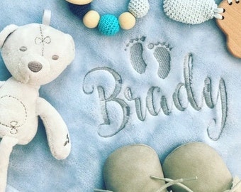 Personalized Embroidered Baby Blanket | Perfect Baby Shower Present | Newborn Baby Keepsake | Infant Fleece Swaddle | Welcome Baby Gift