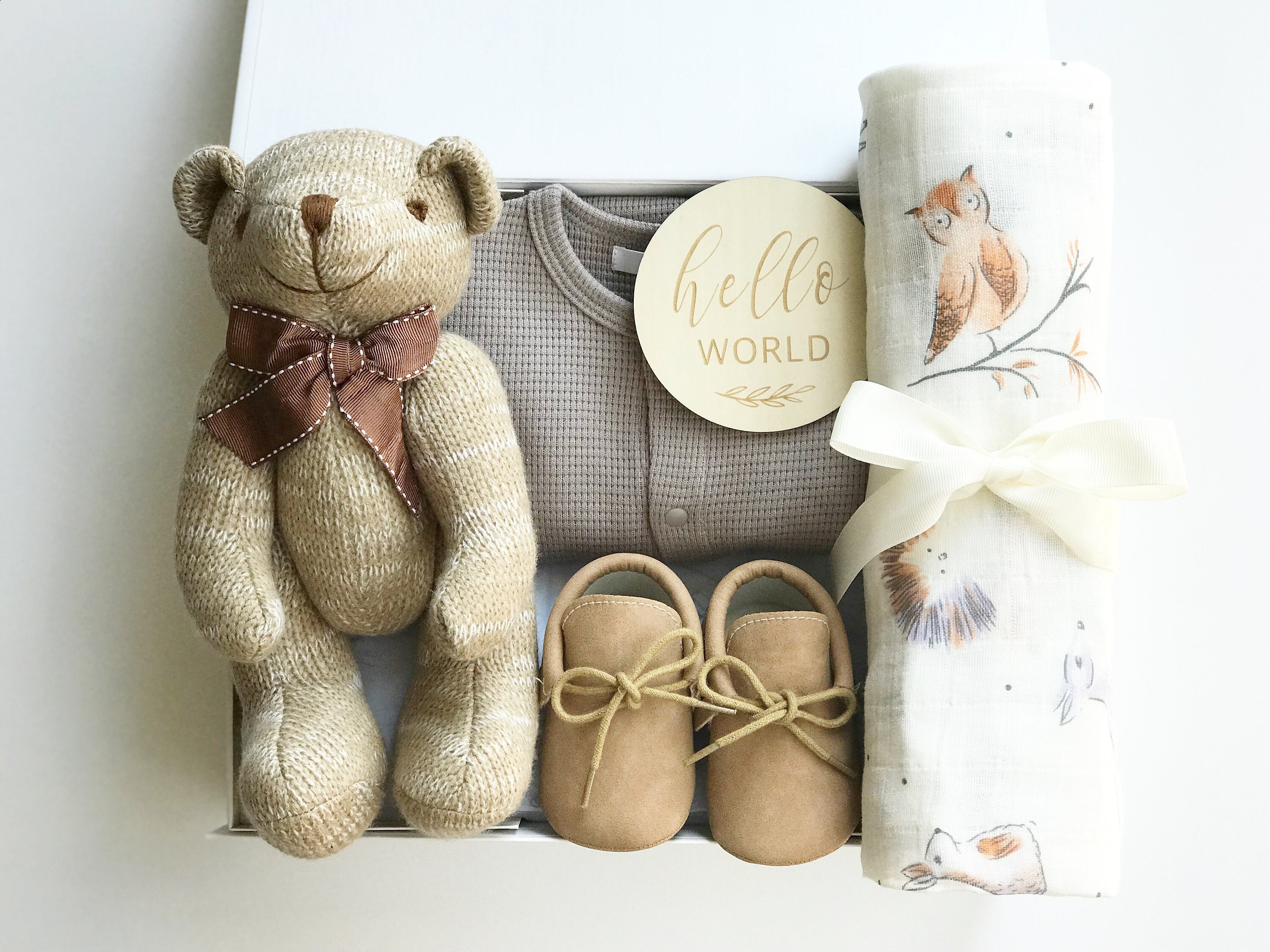 Woodland Baby Gift Set Gender Neutral Newborn Baby Shower Etsy Canada