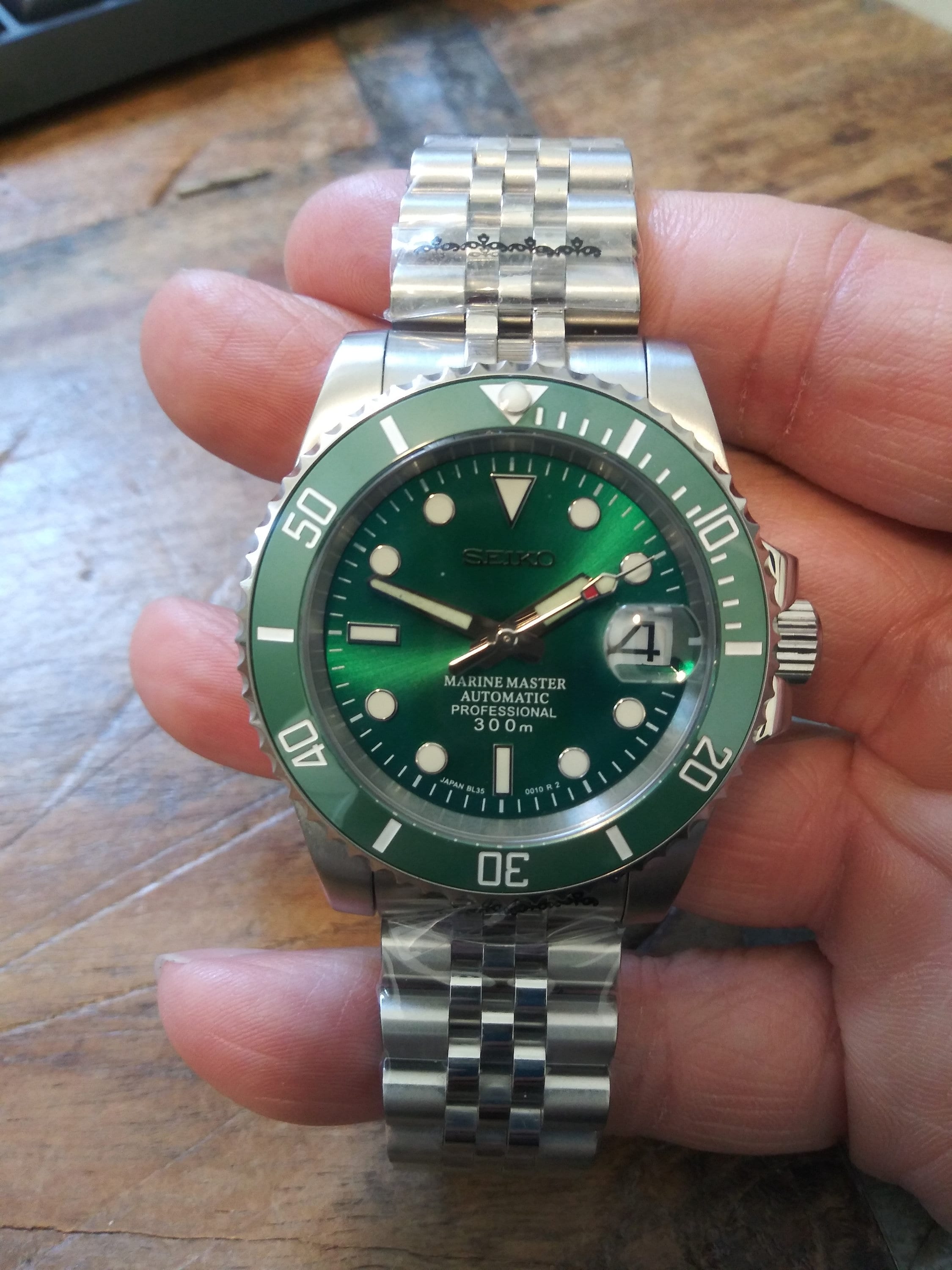 Custom Seiko NH35 Sub Hulk Mod Stainless - Etsy