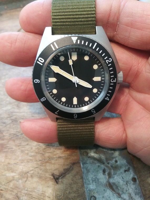 Custom Seiko Military Type II Milsub Sub Mod VH31 Quartz Stainless