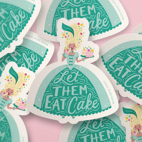 Marie Antoinette Die-Cut Sticker - Mint