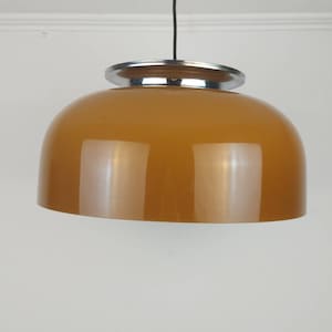 Vintage Meblo Guzzini Brown Large Ceiling Light / Luigi Massoni Design / Midcentury Modern Lamp / Dinning Room Decor / 1970s