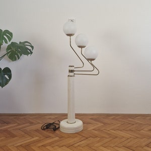Elegant Mid-Century modern Floor Lamp / Space Age / Sputnik Lamp with 3 Glass Balls / Designer Lamp / Standing Lamp / Yugoslavia / 1970s