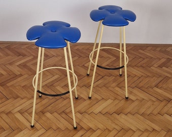Pair of Pop Art Bar Stools / Vintage Effezeta Italian Clover Leaf Pub Stools / Mid Century Modern Chairs / Made in Italy / 1970s