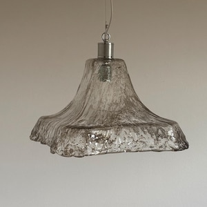 Vintage Murano Glass Pendant Lamp by Carlo Nanson for AV Mazzega / Mid Century Glass Chandelier / Square Ceiling Lamp / Italy / 1970s