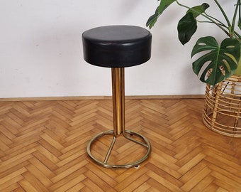 Vintage Bar Stools / Pub Stools / Mid Century / Brass and Faux Leather / Bar Stools / Italian Design / Mid Century Furniture / Made in Italy