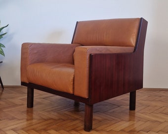 Mid Century Sessel / Italienischer Sessel /Designer Sessel/ Wohnzimmer / Brauner Sessel / Made in Italy Sessel von Anonimo Castelli 70er Jahre