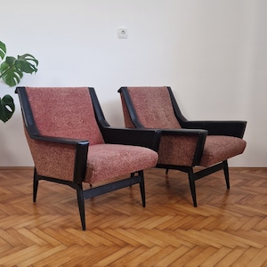 1 of 2 Vintage Armchairs / Mid Century Lounge Chairs / Upholstered Armchair / Accent Chair / Made in Yugoslavia / 1960s