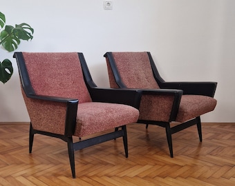 1 of 2 Vintage Armchairs / Mid Century Lounge Chairs / Upholstered Armchair / Accent Chair / Made in Yugoslavia / 1960s