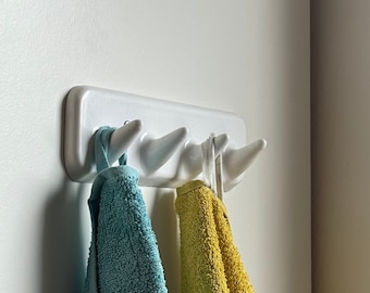 1 of 4 Vintage Plastic White Towel Hooks / Mid Century Towel Rack / Antique  Bathroom Decor / Wall Decor / Italy / 1960s