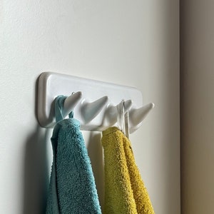 1 of 4 Vintage Plastic White Towel Hooks / Mid Century Towel Rack / Antique  Bathroom Decor / Wall Decor / Italy / 1960s