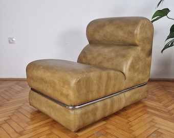 Mid Century Sessel braun/ brauner Sessel Wohnzimmer / Italien / 70er/ 70er Jahre