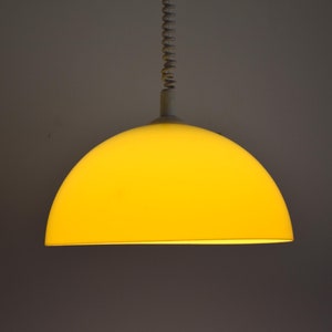 Vintage Yellow Pendant Light / Space Age Plastic Lamp / Atomic Hanging Lmap / Dining Room Light / Yugoslavia / 1970s