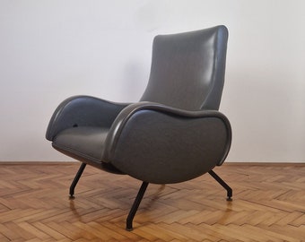 Mid-century armchair made in Italy / designed by Marco Zanuso / lounge chair / modern living room / Pizzoli Roma / green armchair / 1970s