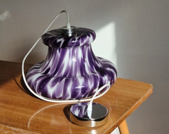 Vintage Purple Pendant Light / Ceiling Light / MCM Lighting / Space Age Lamp / Retro Lamp / Made in Yugoslavia 70's