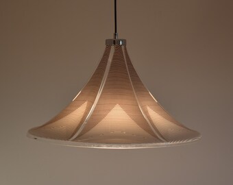 Meblo Guzzini Gray Trumpet Pendant Light / Space Age Tulip Ceiling Lamp / Mid Century Modern Pendant Lamp / Yugoslavia / 1970s