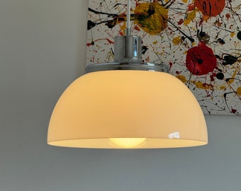 1 of 2 White Vintage Pendant Lamp &quot;Faro&quot; by Meblo Guzzini / Yugoslavian Ceiling Lamp / Mid-century Modern Decor / Ceiling Lighting / 1970s