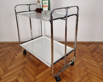 Mid-Century Modern Foldable Serving Bar Cart / 1970s Made in Italy / Folding Bar Cart / Vintage Serving Trolley / Mid Century Furniture