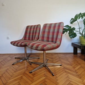 1 of 2 Vintage Chairs / 1970s / Stol Kamnik / Office chair / Armchair / Chrome Metal chair / Mid-century / Made in Yugoslavia