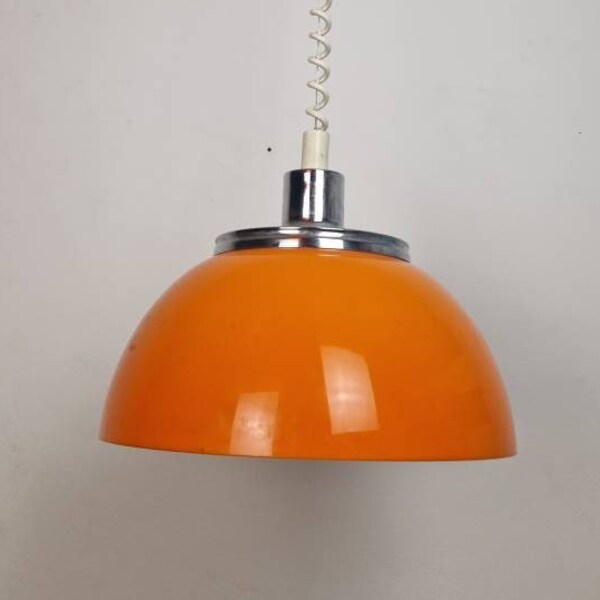 Meblo Guzzini Vintage lamp /Model "Faro"/ Mid-centruy/ Orange Pendant Light / Italian Design /70s/ Yugoslavia