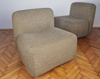 Fauteuil Mid-Century moderne / STOL KAMNIK / Tissu gris / Chaise longue vintage / Chaise longue rétro / Fauteuil gris / Années 70 / Années 1970