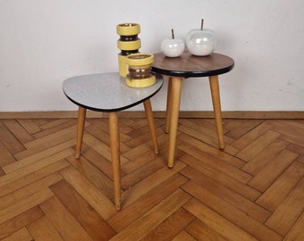 Vintage Wooden Tripod Small Side Table / Sofa Table / End Table / Bedside Table / Rockabilly Plant Stand / 1960s