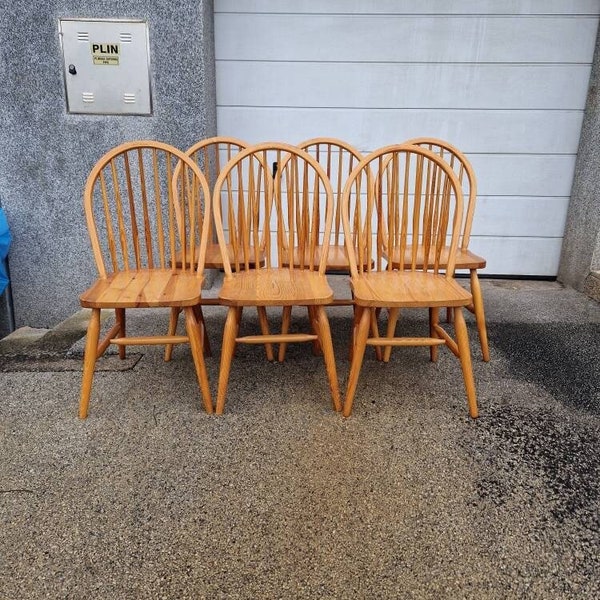Wood Windsor Dining Chairs - Etsy