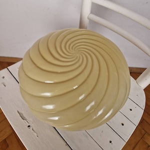 Art Deco Swirl Glass Wall Lamp / Mid Century Modern Flush Mount Ceiling Lamp / Vintage Wall Sconce / Yugoslavia / 1960s