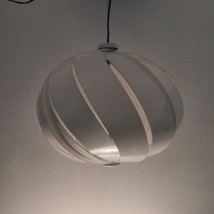Large Mid Century Modern Ceiling Light / Vintage Meblo Guzzini Carlo Ponzio Design / White Lamp / Kitchen Dning Room Lighting / 1970s