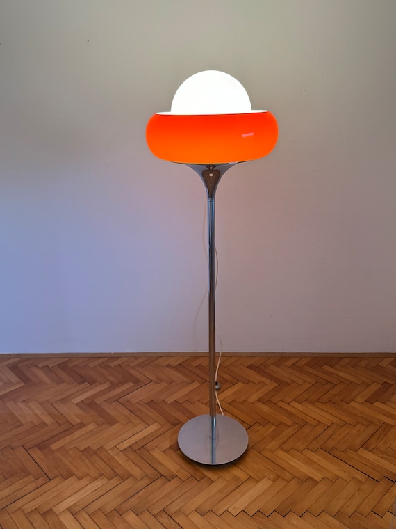 70s 80s ヴィンテージ ガラスフロアランプ ZR24159 Meblo Guzzini Floor Lamp Jadran / Mid Century / Modern Standing