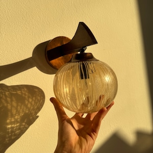 Vintage Pendant Wall Lamp / Mid Century Wall Sconce / Sijaj Hrastnik / Home Decor / Wall Decor / Yugoslavia / 1970s