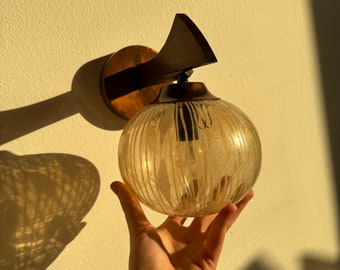 Vintage Pendant Wall Lamp / Mid Century Wall Sconce / Sijaj Hrastnik / Home Decor / Wall Decor / Yugoslavia / 1970s