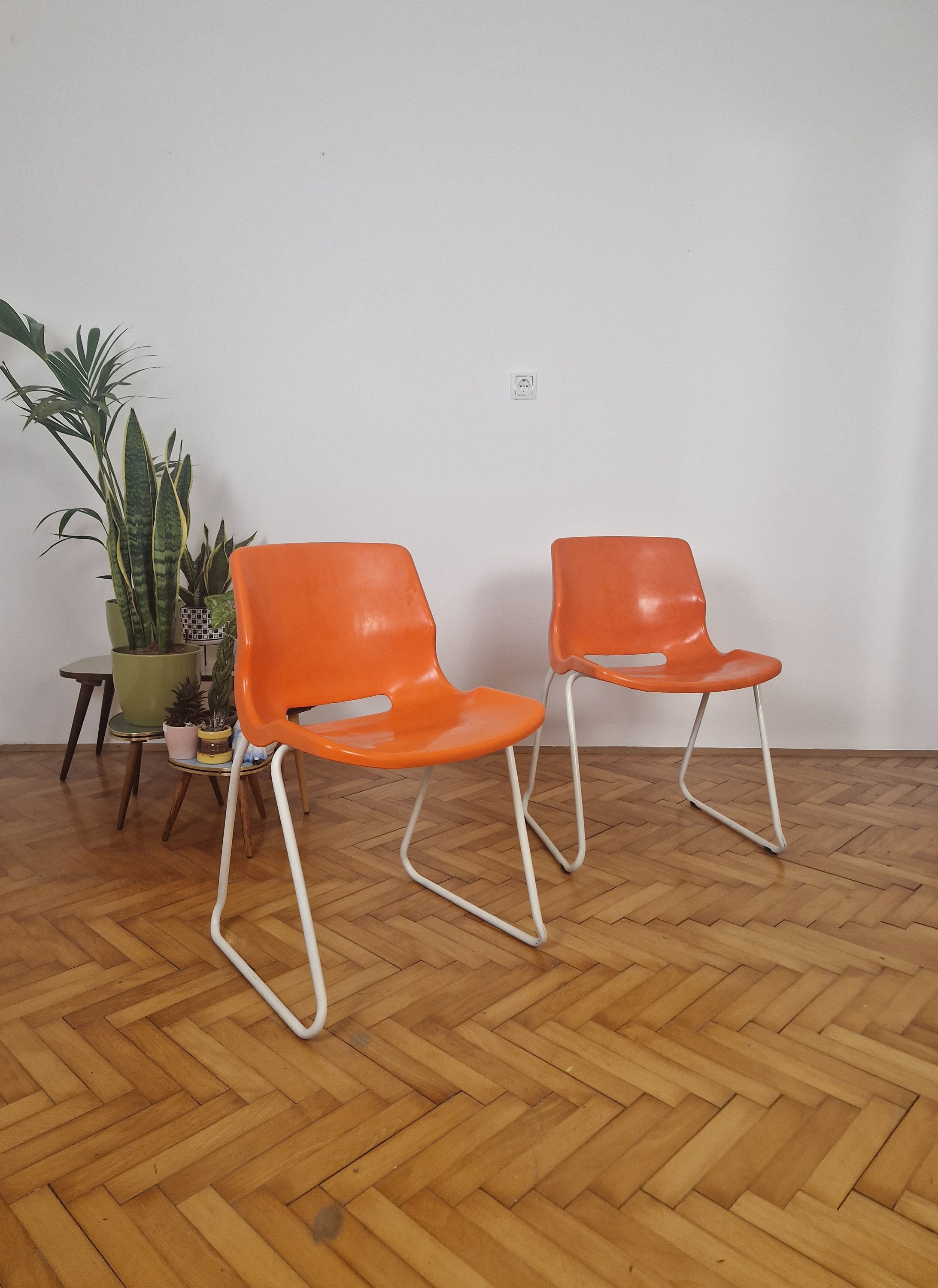1 of 2 Space Age Orange Chair / Vintage Meblo Chair / Accent Chair
