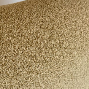 May include: Close-up of a light brown, textured fabric. The fabric has a soft, fuzzy appearance.