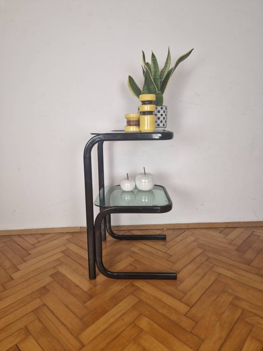 Retro Black Metal Bedside Table / Side Table / Vintage Metal Etsy