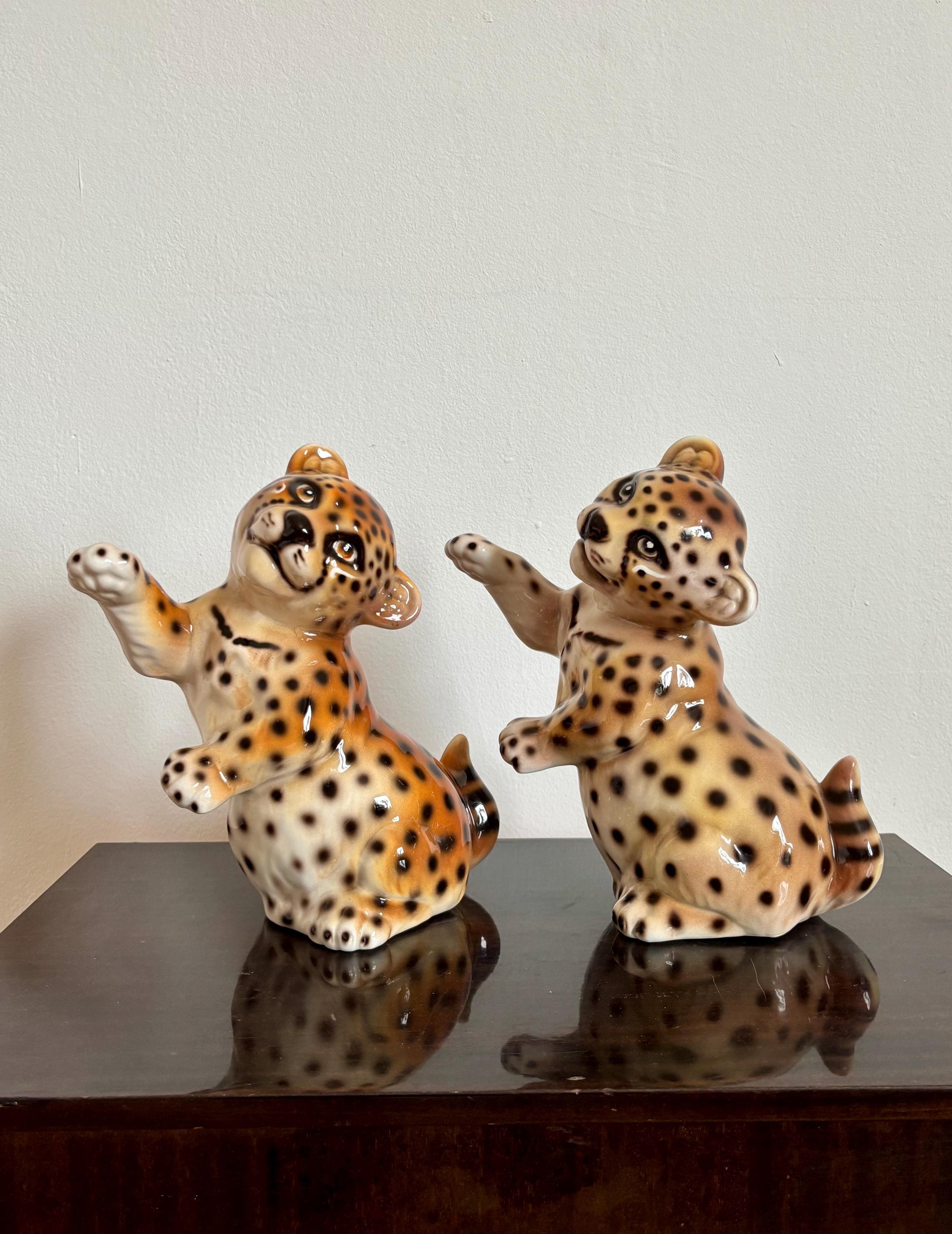 Petit Léopard En Céramique Made In Italy Années 70