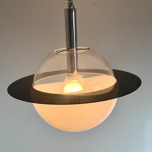 Murano Glass Globe Pendant Lamp / Mid-century Modern Glass Ball Light / Dining Room Lamp / Italian Chandelier / UFO Sturn Lamp / 1970s
