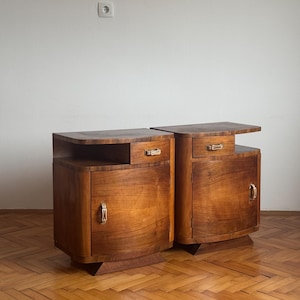Pair of Vintage Wooden Nightstands / Mid Century Bedside Tables with Drawers / Bedroom Furniture / Bedroom Decor / Yugoslavia / 1960s