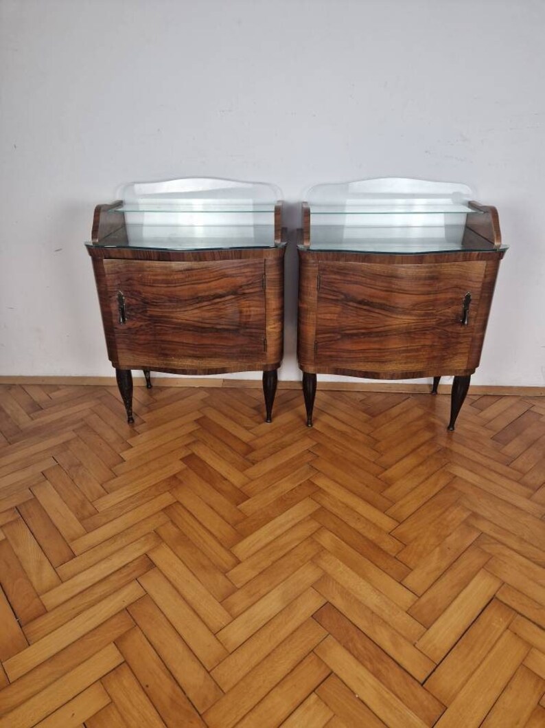 SET 2 Vintage Bedside Tables / Mid Century Bedside Tables / Etsy