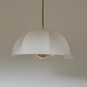 Vintage White Plastic Pendant Lamp / Mid Century Modern Ceiling Light / Retro Hanging Lamp / Home Decor / Made in Italy / 1970s