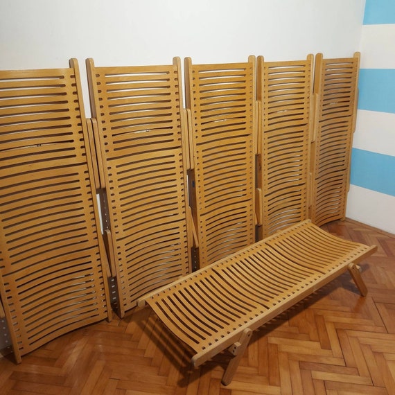 Vintage Wooden Children's Deck Chair / Kindergarten Beds