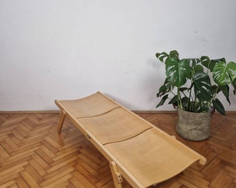 Retro wood small benchRex Yugoslavia 1974 design Niko Kralj Scandinavian Style Designer Benches from Rex Kralj Deck Chair