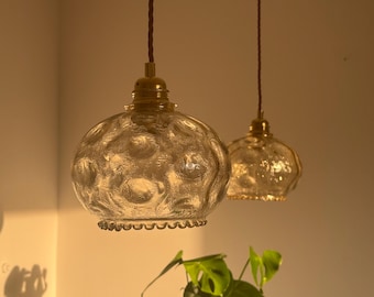 1 of 11  Vintage Small Glass Pendant Lights / Mid-Century Modern Ceiling Lighting / Retro Home Decor / Kitchen Island / Yugoslavia / 1960s