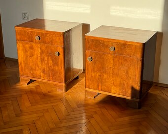 Set of 2 bedside tables / Vintage night table / 60s / Mid-century/Retro Modern Nightstands/ Yugoslavian Console Tables / Nightstand tables