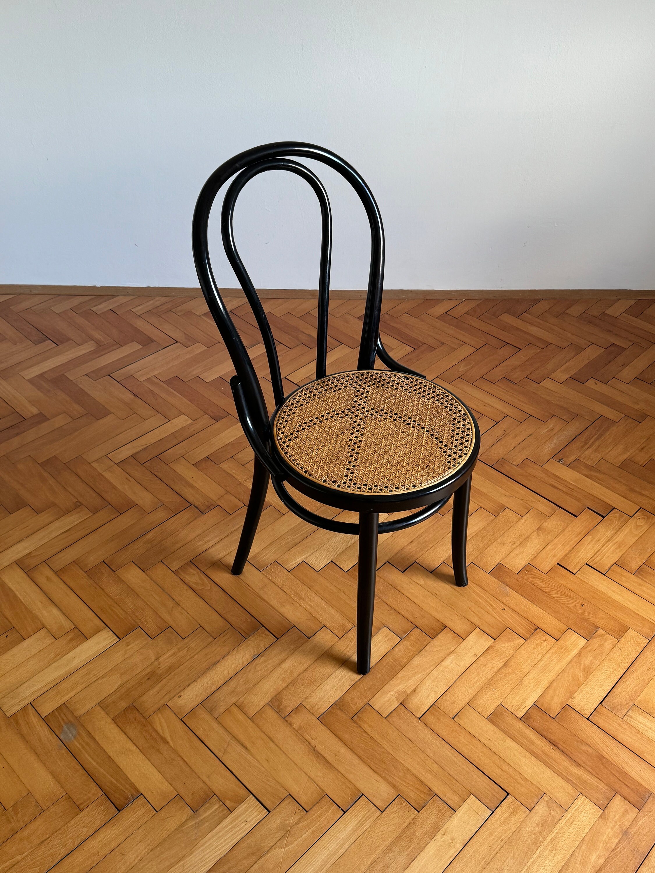 Black Thonet Style Chair No. 18 / Vintage Bentwood Dining Chair